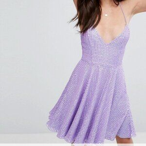 ASOS Lavender Sequin Fit & Flare Mini Dress – Size 2 NWT